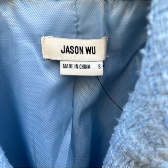 Jason Wu Pastel Blue Double Breasted Tweed Jacket Gold Buttons Size S NWT - Picture 13 of 14